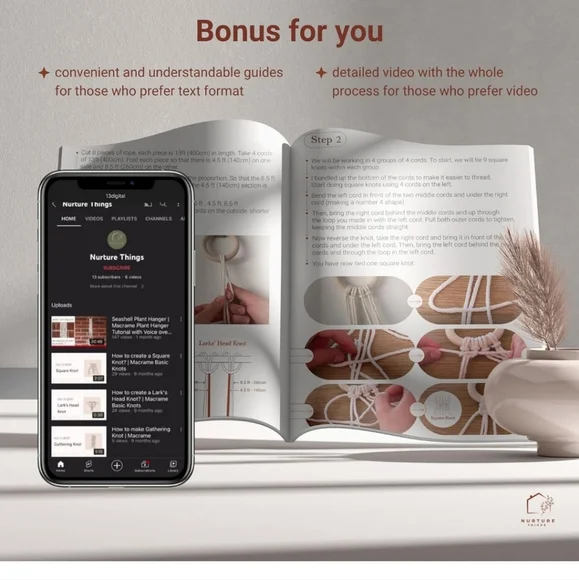 Nurture Things~DIY Retro 70's Handmade Macrame Kit New In Box - Picture 9 of 13